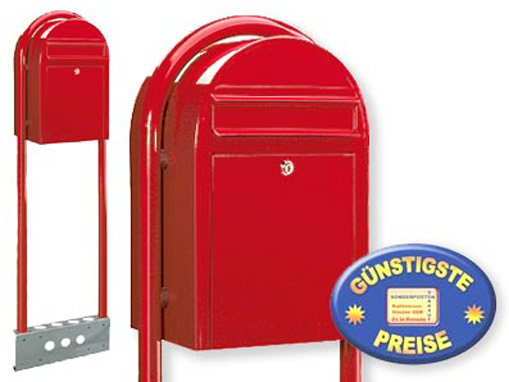 Cenator® | Briefkasten freistehend rot Cenator BF 456